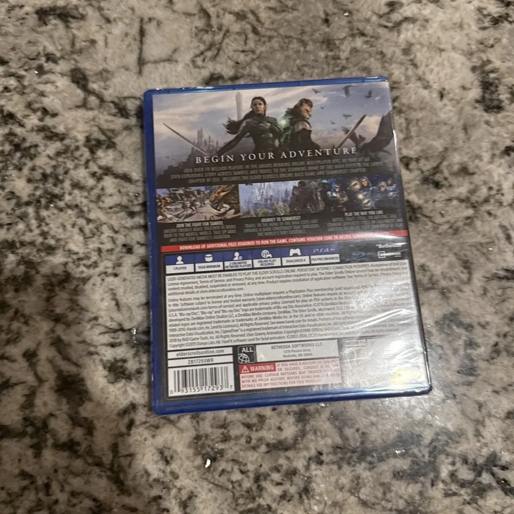 The Elder Scrolls Online Summerset Sony PlayStation 4 PS4 New SEALED Video Game